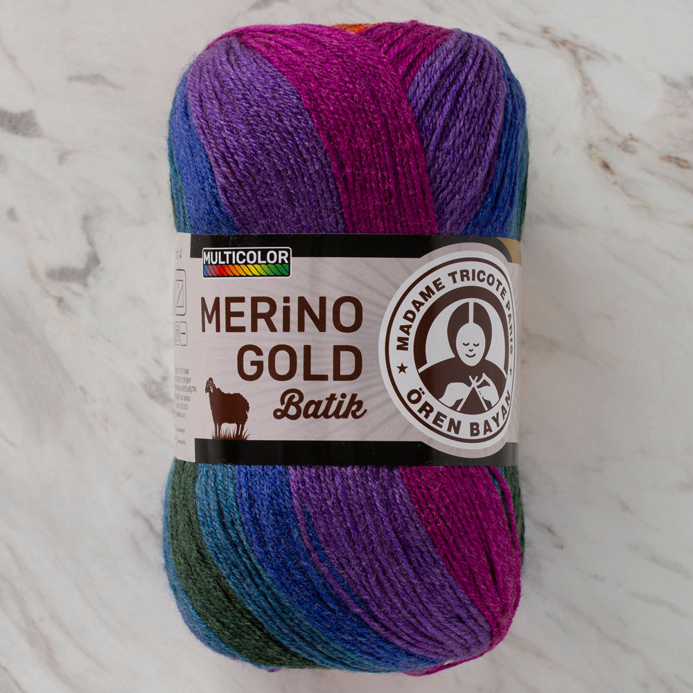 Örenbayan Merino Gold Batik Ebruli El Örgü İpliği - 836